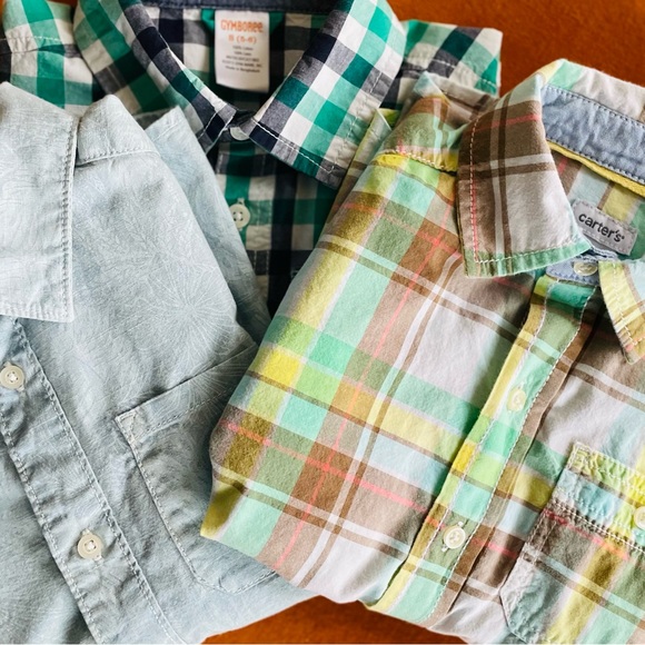 Boys Button Up Shirts, 3 SHIRT BUNDLE, All Size 5, 2 long & 1 Short Sleeve, NICE - Picture 9 of 11